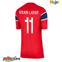 Camiseta Noruega Jorgen Strand Larsen #11 Primera Equipación para mujer Mundial 2026 manga corta